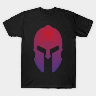 Gladiator Mask Low Poly with Blue-Red gradient T-Shirt